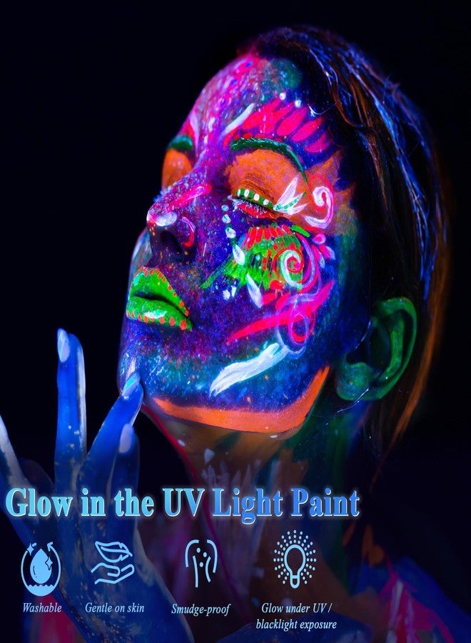 BRIMFULITE Glow in the UV Light Paint, Non-Toxic Neon Face Paint, Washable & Compact Glow Face Paint for Halloween, Cosplay, Party 12 PCS - Image 2
